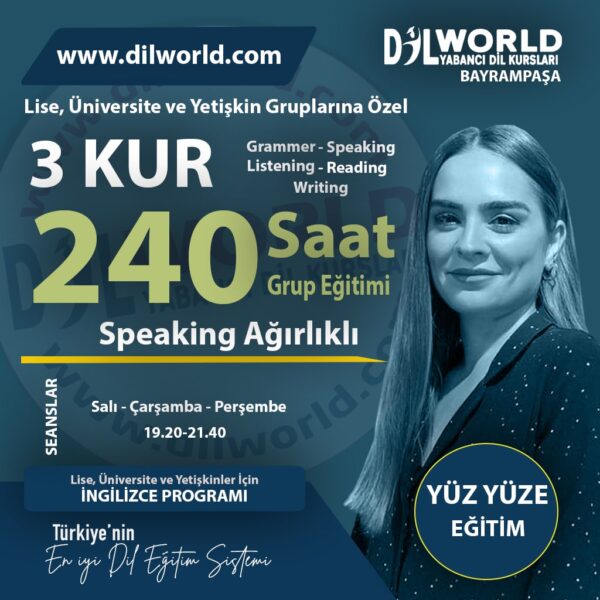 Genel İngilizce 3 Kur Paketi Lise, Üniversite ve Yetişkin Adaylar İçin